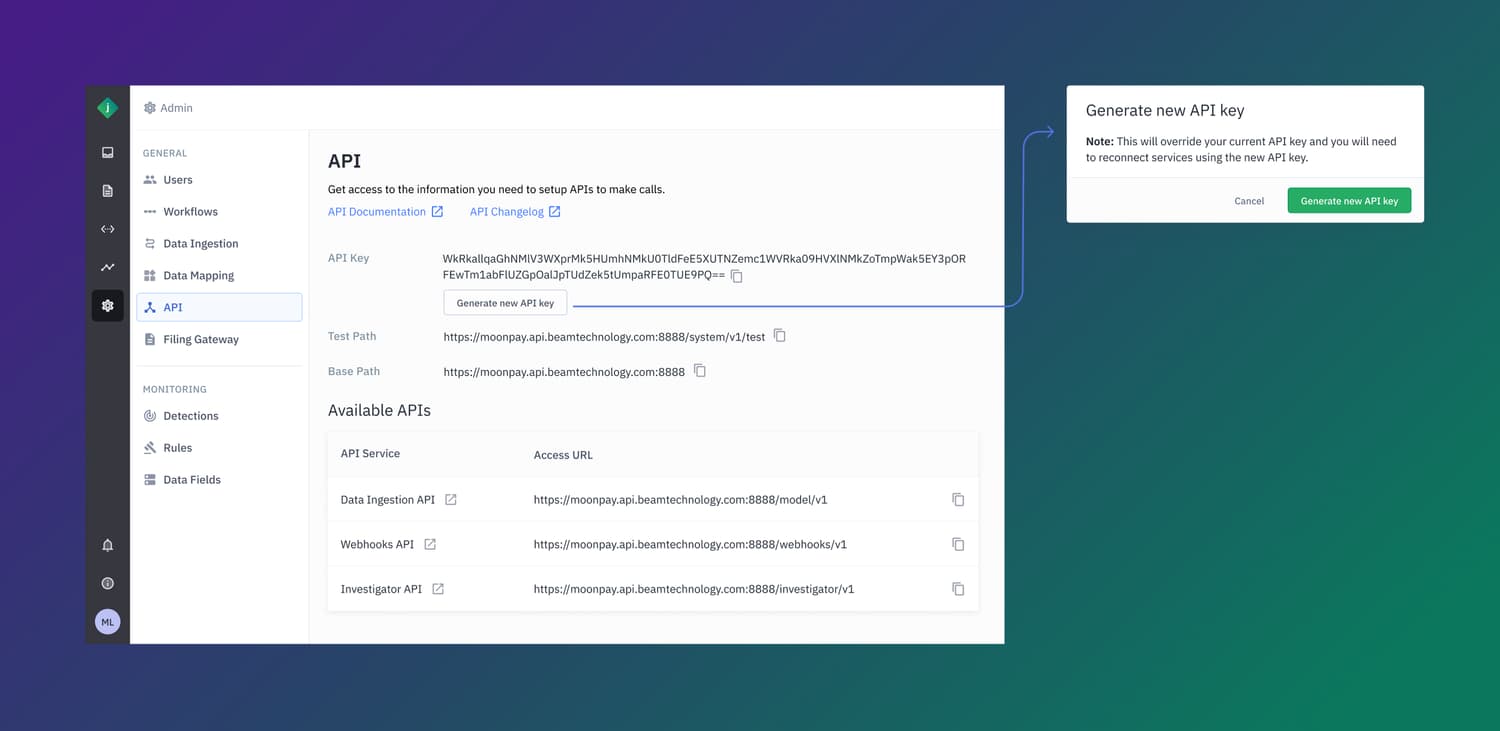 Final API page with information upfront