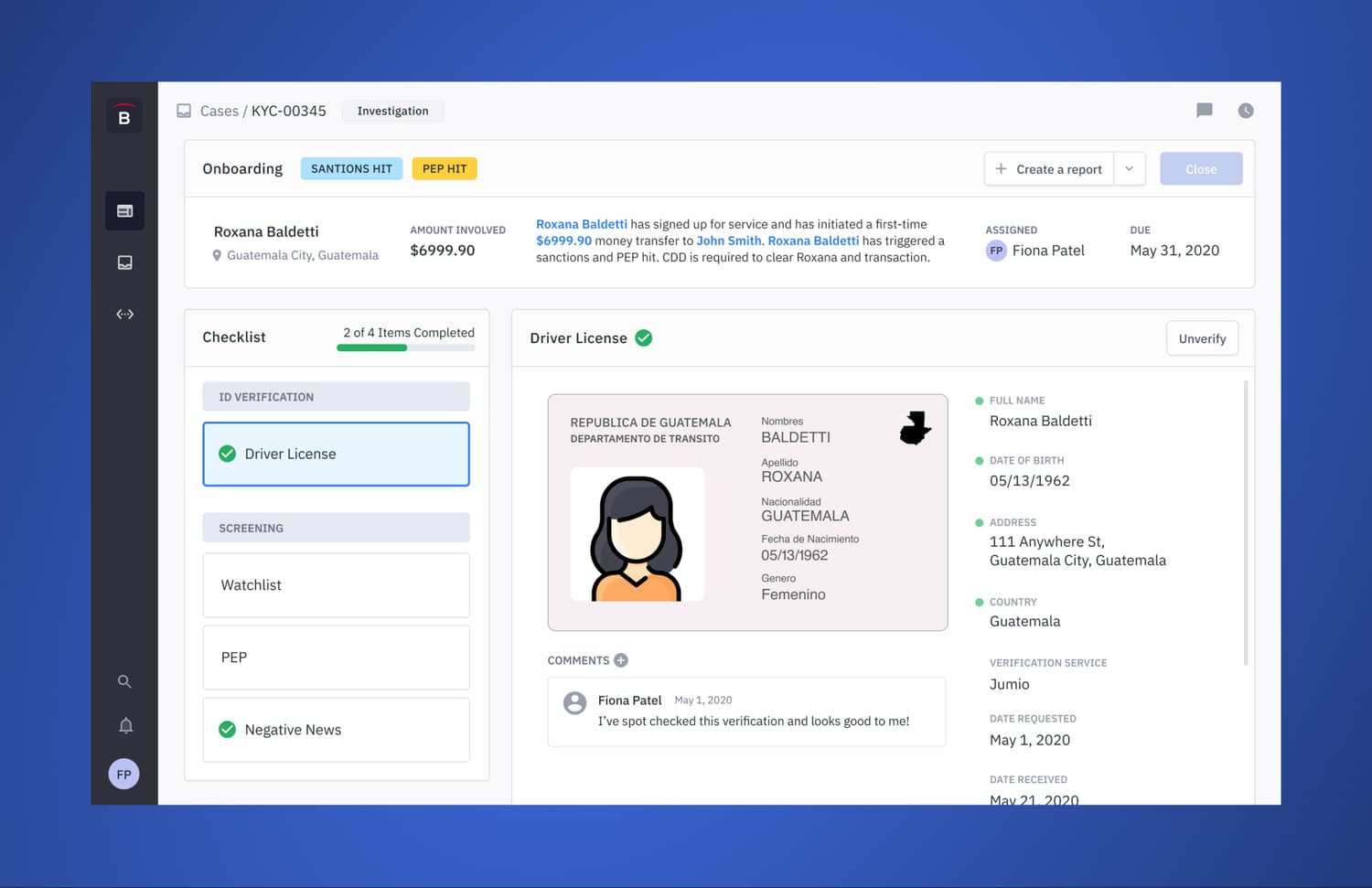 ID and document verification flow