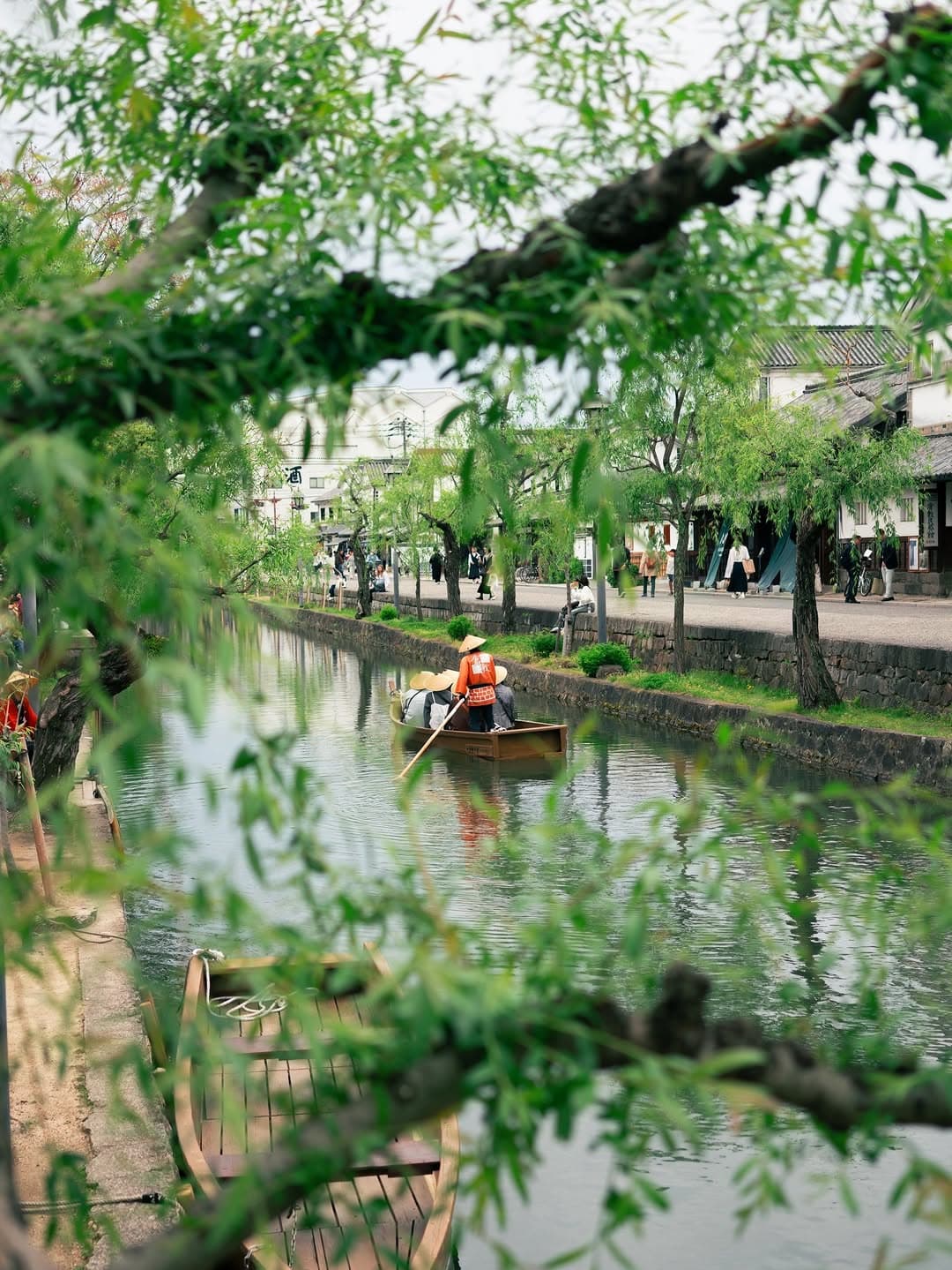 Canal boat scene in Kurashiki, Japan